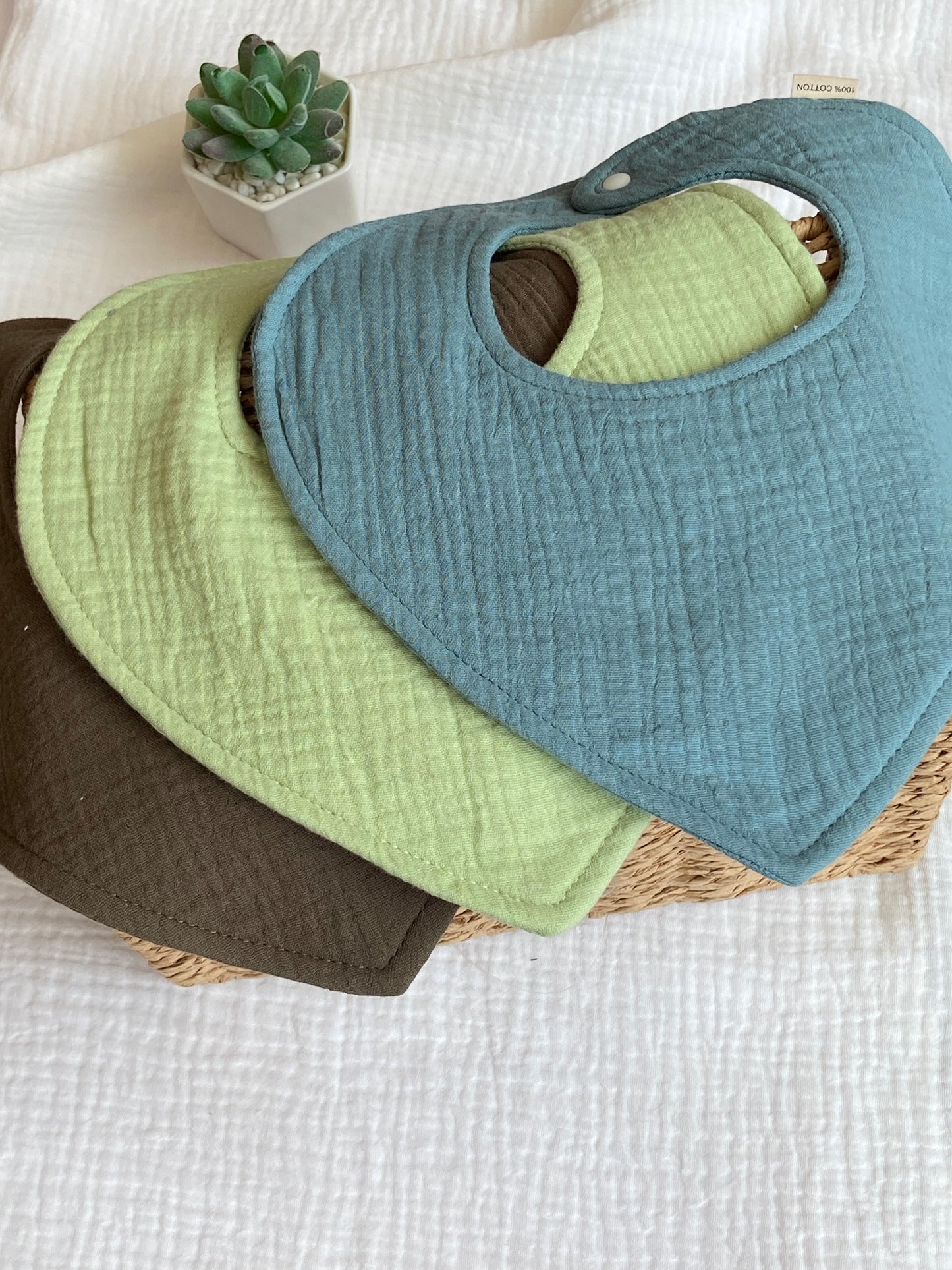 Babero bandana verde azulado