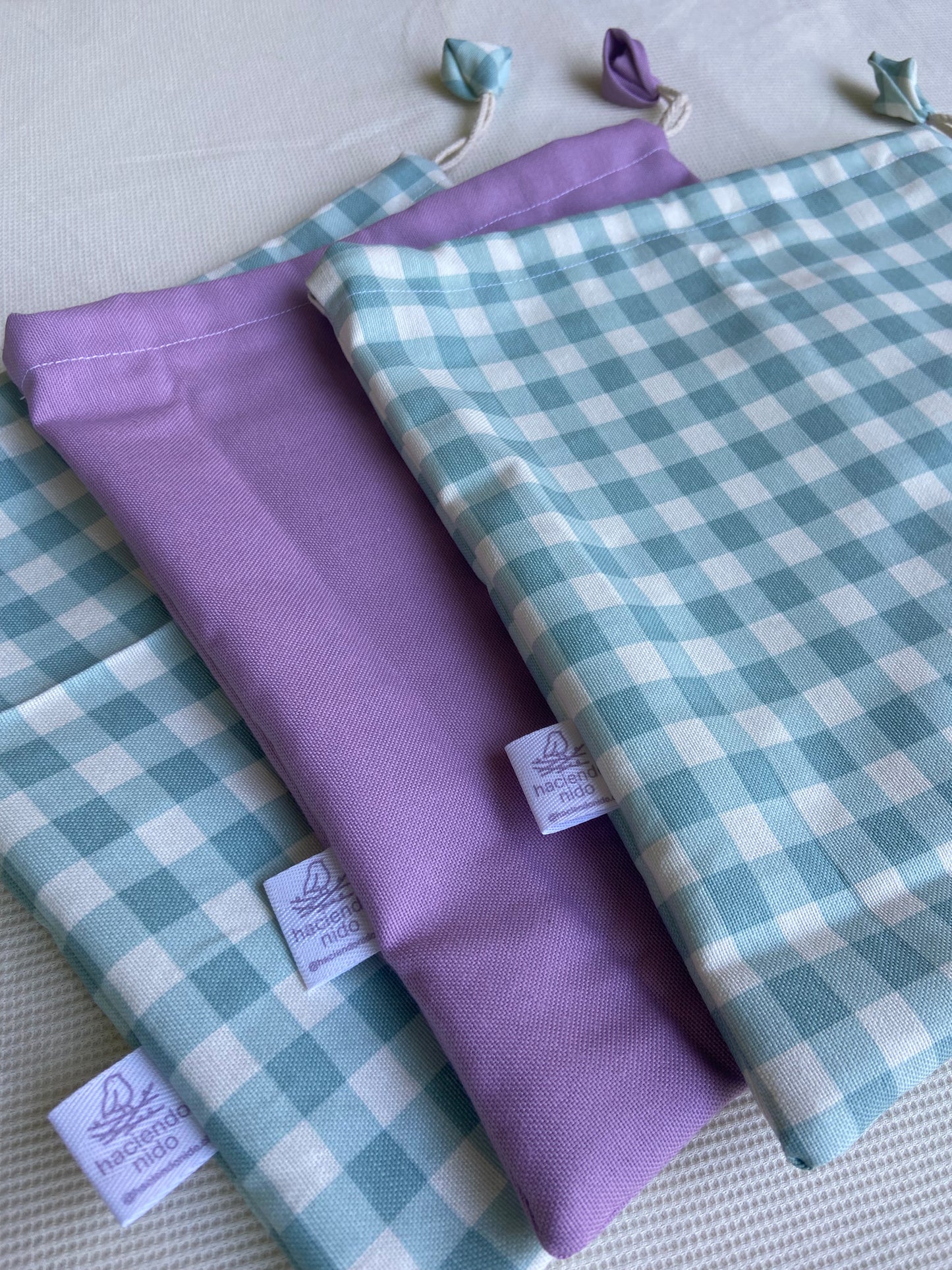 Bolsa de género - vichy celeste