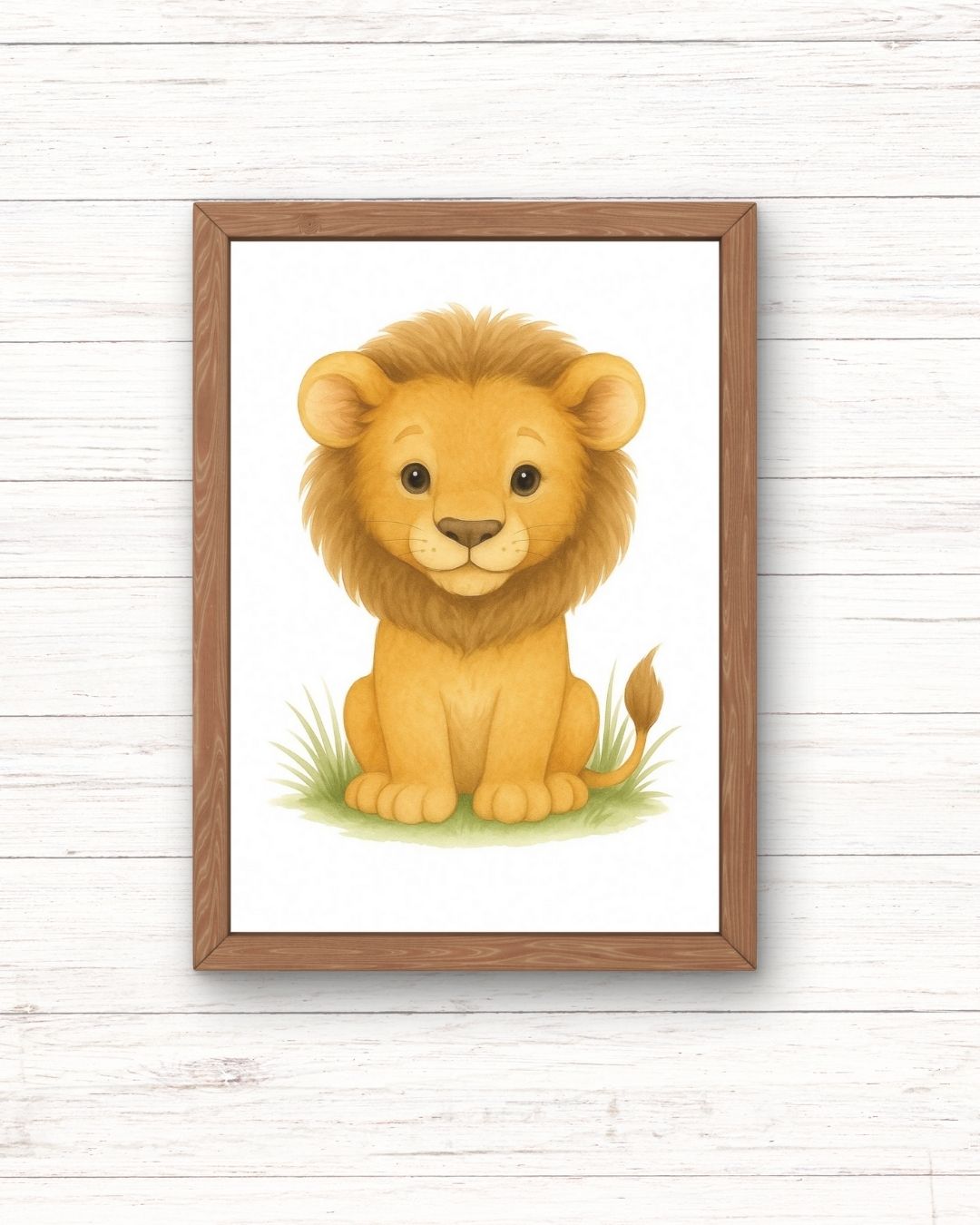 Cuadro acuarela - león