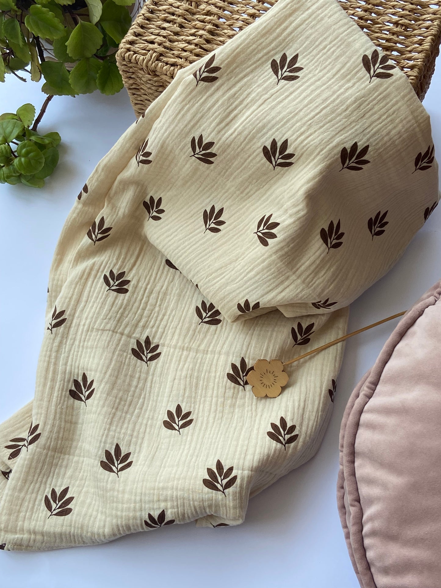 Swaddle XL beige espigas café