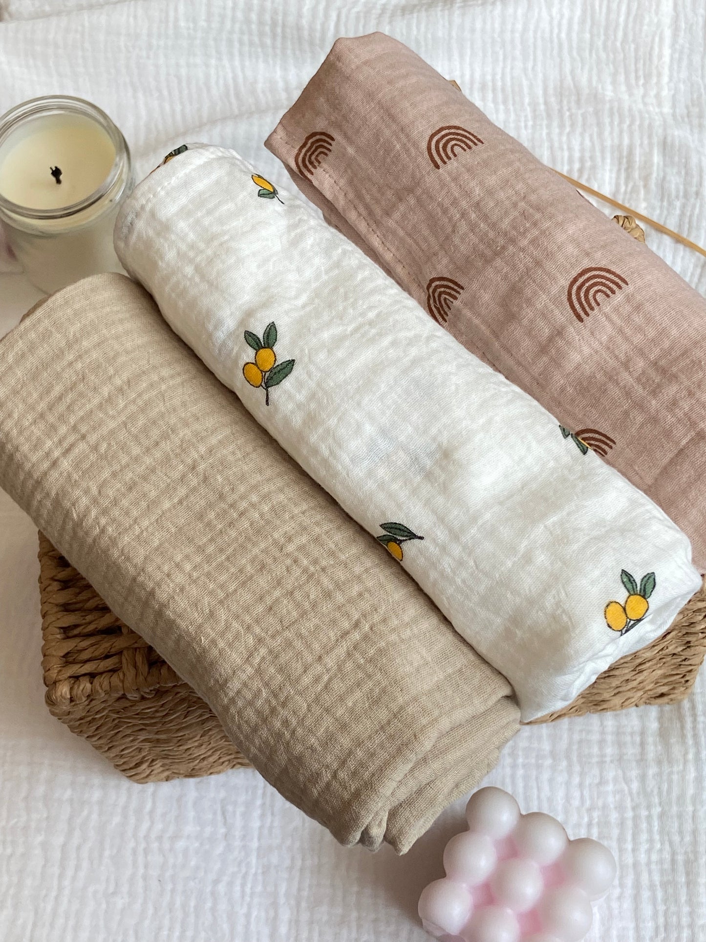 Swaddle M blanco limones