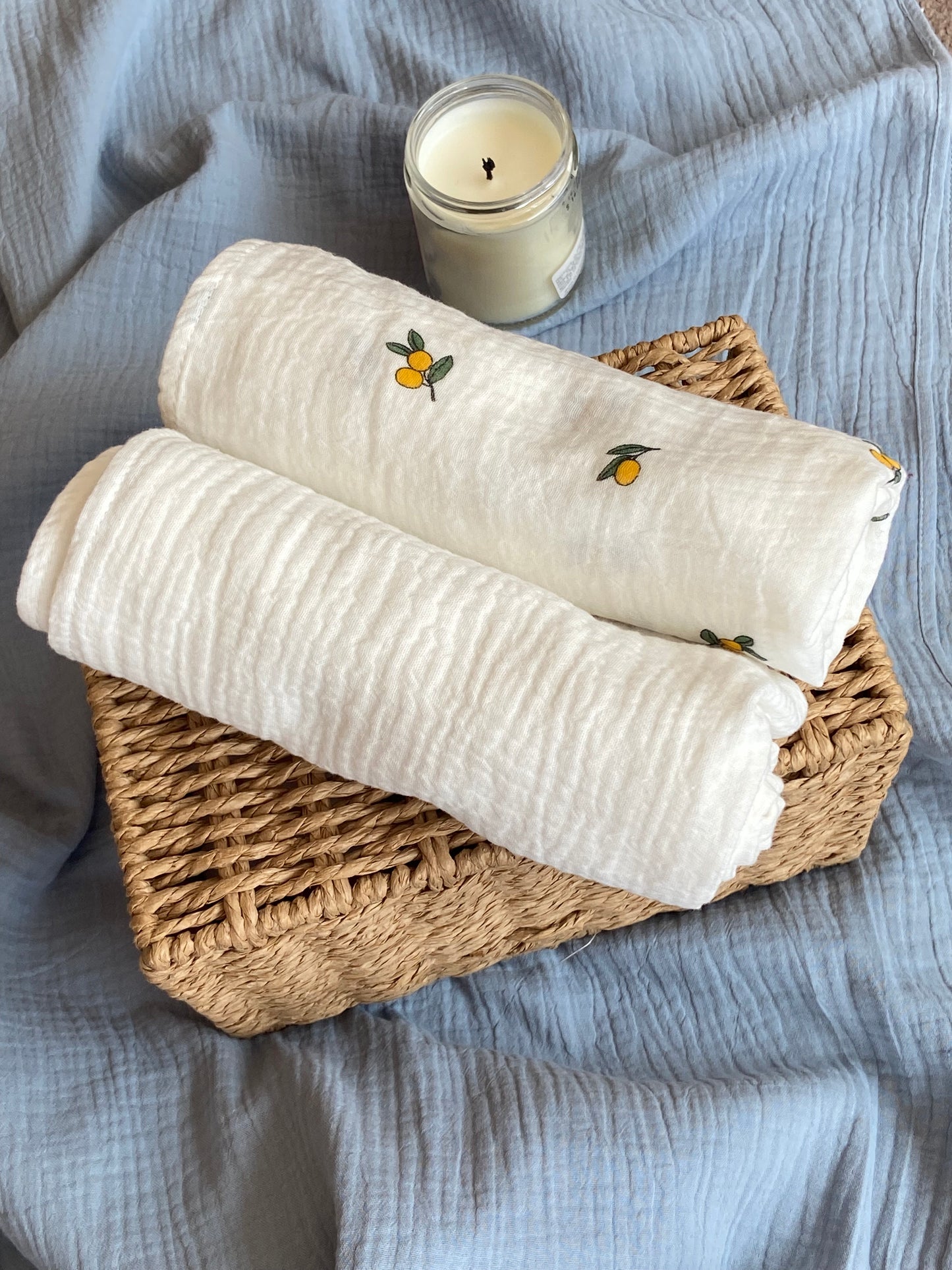 Swaddle M blanco limones