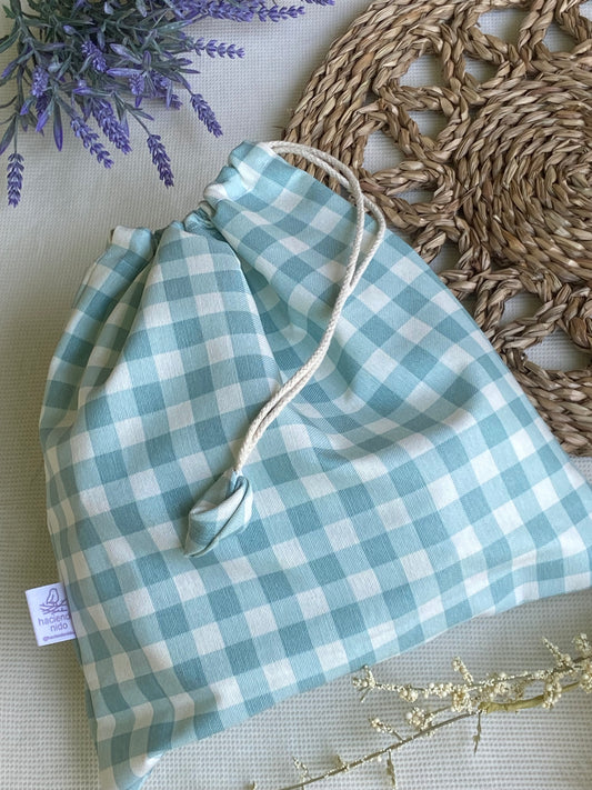 Bolsa de género - vichy celeste