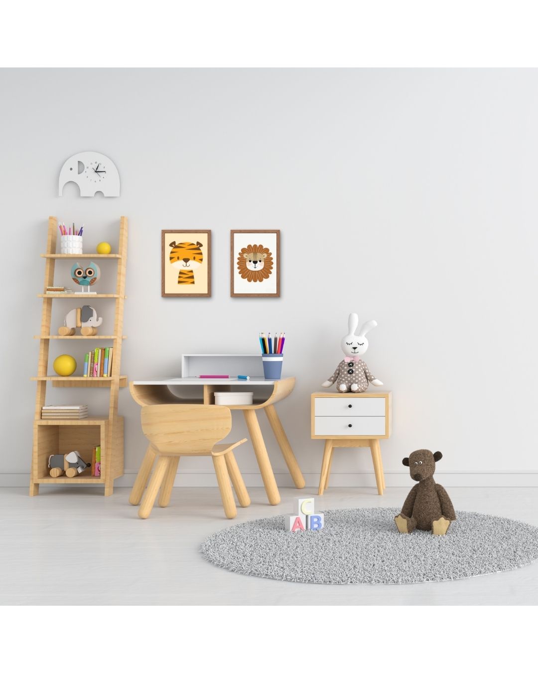 Cuadro animal - león café