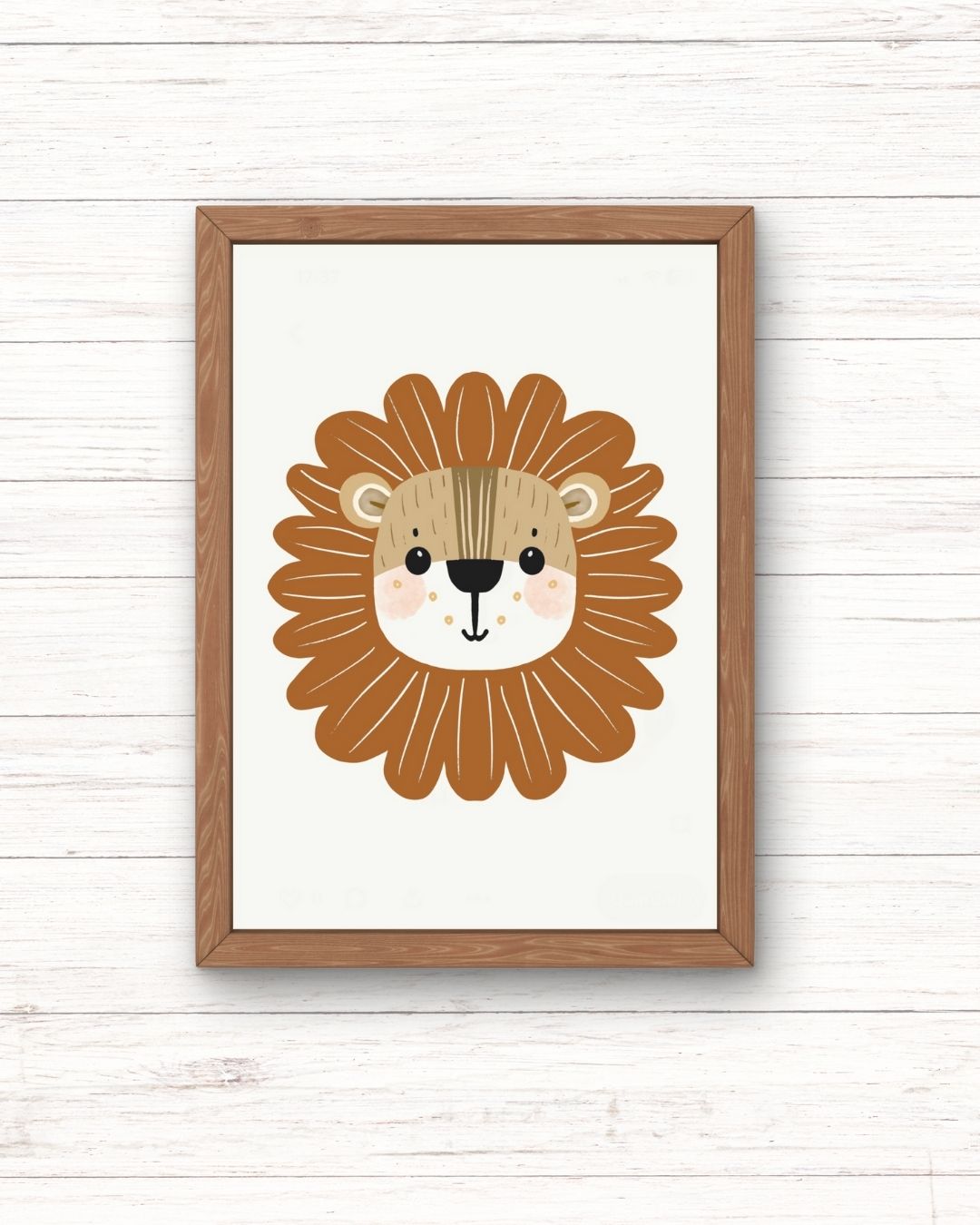 Cuadro animal - león café