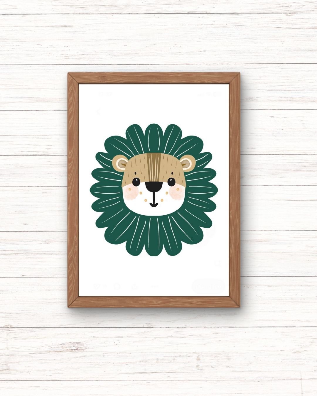 Cuadro animal - león verde